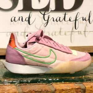 Nike Waffle Racer 2X Pink Green Wmns Sz 6 #CK6647 601